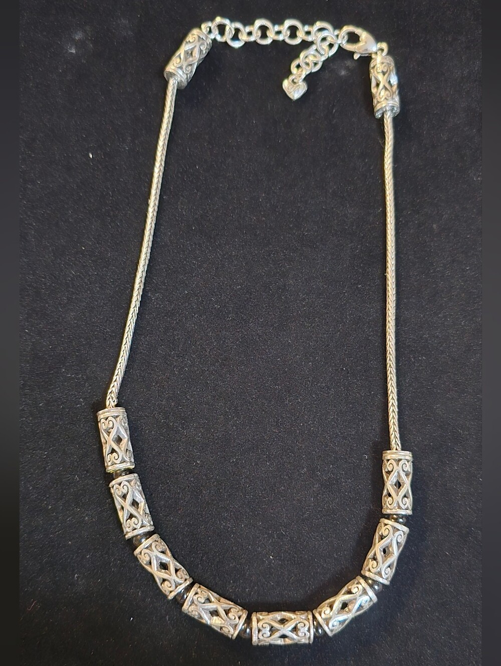Brighton Silver Filigree Tube Necklace